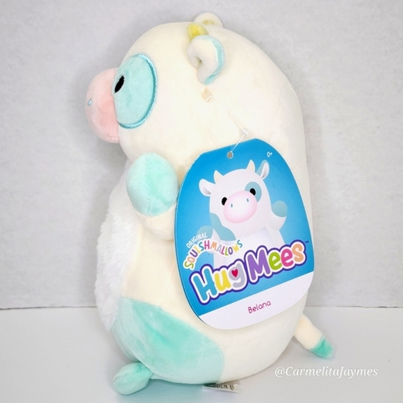 BELANA 🐮 O.G 2021 Blue & Cream Cow HugMee w Fur Belly Original Squishmallow NWT - Picture 2 of 9